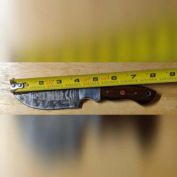 Damascus steel blade men's hunting skinner knife, T1-E - Picture 5 of 5